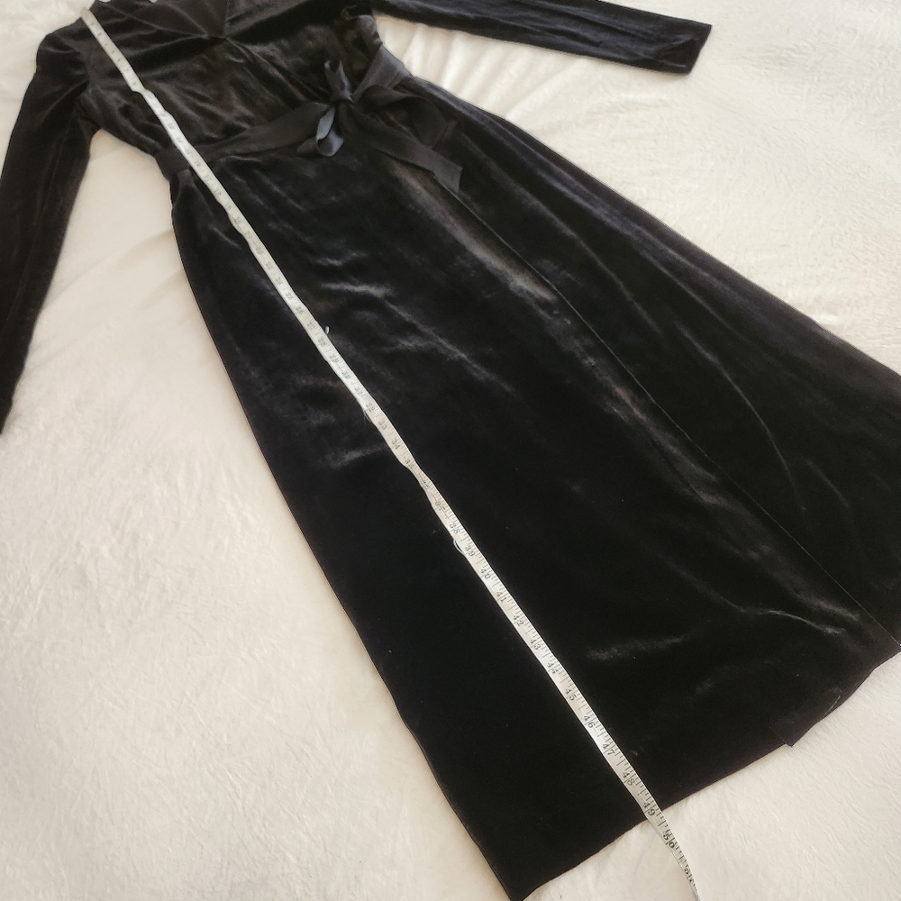 DVF Diane Von Furstenberg Black Velvet Julian Long Wrap Dress Elegant Cocktail 6 - Picture 8 of 12